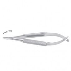 Barraquer-Troutman Micro Needle Holder Curved - Extra Delicate - Round Handle Stainless Steel, 10.5 cm - 4"